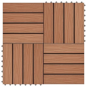 Ladrilho pavimento relevo profundo 11 pcs WPC 1m² cast. claro