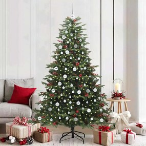 vidaXL Árvore de Natal Artificial Verde 210 cm PVC, Metal e Plástico
