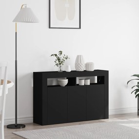 vidaXL Cristaleira Preta Madeira engenheirada 116 x 30 x 75 cm