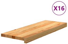 vidaXL Tapetes de escada 16 pcs 70x30x2 cm carvalho castanho-claro