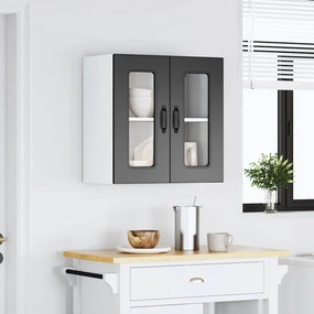 Armário de parede de cozinha porta vidro Kalmar preto