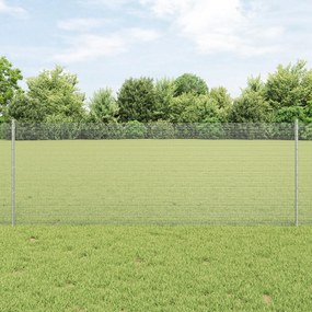 Cerca de Arame Soldado com 22 Postes U Prateados 0.8x50 m Aço