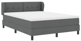 Cama Box Spring com Colchão VidaXL Cinza Escuro 160x200 cm Tecido
