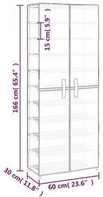 Sapateira Olival de 166 cm em Tecido - Cinzento - Design Moderno