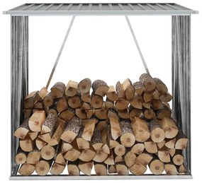 44959 vidaXL Abrigo p/ arrumação de troncos jardim aço 163x83x154cm cinzento