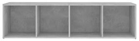 Móvel de TV 142,5x35x36,5 contraplacado cinzento cimento