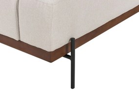 Sofá de canto 3 lugares em tecido creme à direita MARIFERD Beliani