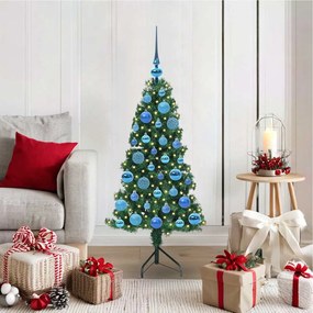 vidaXL Árvore de Natal artificial de canto Verde 120 cm PVC e Metal