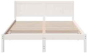 Cama de Madeira Branca Branca Madeira 160 x 200 cm Durável