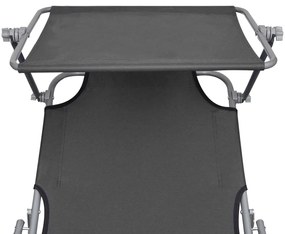 Espreguiçadeira com toldo aço cinzento