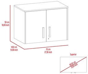 Despensa cozinha Cyrus em melamina com 3 prateleiras 50 x 70 x 40,6 cm, Preto