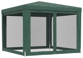 Tenda p/ festas c/ 4 paredes laterais em rede 3x3 m PEAD verde