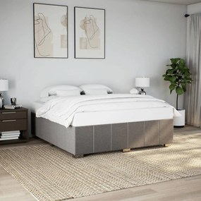 vidaXL Cama sem colchão 200x200 cm tecido cinzento-acastanhado