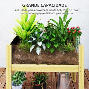 Floreira de Madeira Mesa de Cultivo com Painéis de Acrílico Floreira E