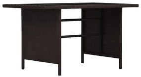 3 pcs conjunto lounge jardim c/ almofadões vime PE castanho