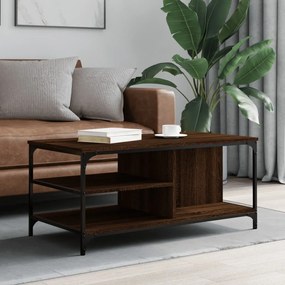 vidaXL Mesa de centro 100x50x45 cm derivados madeira carvalho castanho