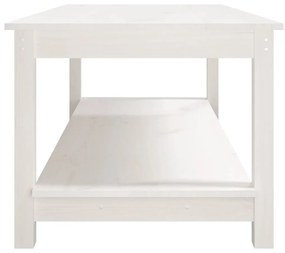 Mesa de centro 110x55x45 cm madeira de pinho maciça branco