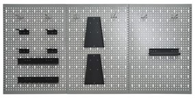 Placas perfuradas de parede 3 pcs 40x58 cm aço
