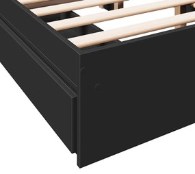 Estrutura cama c/ gavetas 120x190 cm derivados de madeira preto
