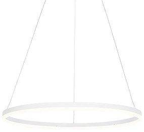 Candeeiro de suspensão design branco 80 cm incl. LED regulável em 3 níveis - Anello Moderno