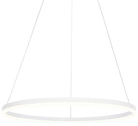 Candeeiro suspenso design branco 80 cm incl. LED regulável em 3 níveis - Anello Moderno