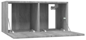 Móvel TV suspenso 2pcs 60x30x30cm derivado madeira cinza sonoma