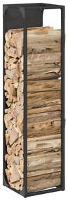 Suporte para lenha 25x25x100 cm aço laminado a frio preto