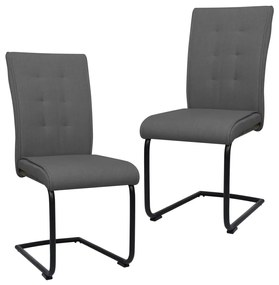 vidaXL Cadeiras de jantar cantilever 2 pcs tecido cinzento-escuro
