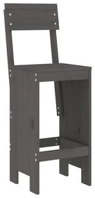 Cadeiras de bar 2 pcs 40x48,5x115,5 cm pinho maciço cinzento