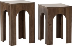 Conjunto de Mesas de Café Collesium – Nogueira – 35 cm x 50 cm e 35 cm