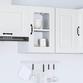 Armário de parede de cozinha porta vidro Kalmar branca