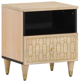 Mesa de cabeceira 40x33x46 cm madeira de mangueira maciça