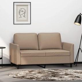 vidaXL Sofá de 2 lugares 120 cm couro artificial cor cappuccino