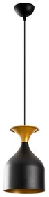 Candeeiro de Teto Sivani – Preto e Dourado – Diâmetro 17 cm, Altura 11