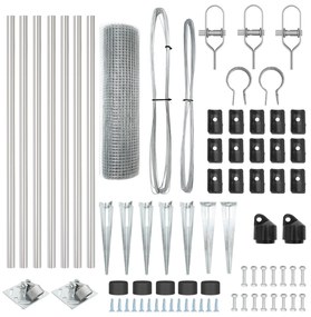 Conjunto de Postes de Cerca Conjunto de 2 Aço Galvanizado 10 x 1 m