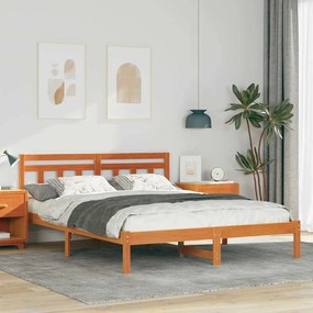 vidaXL Estrutura da Cama Castanho 140 x 200 cm Madeira de Pinheiro