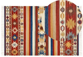 Tapete Kilim em lã multicolor 200 x 300 cm JRARAT Beliani