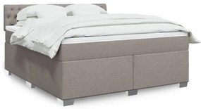 vidaXL Cama com molas/colchão 180x200 cm tecido castanho-acinzentado