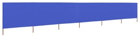 Para-vento com 6 painéis em tecido 800x80 cm azul-ciano