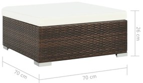 Conjunto de Sofás Lounge Romeu para Jardim - Vime Castanho - Design Na