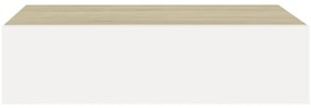 Prateleiras parede + gavetas 2pcs MDF 40x23,5x10cm carv./branco