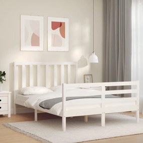 vidaXL Cama sem colchão 120x200 cm madeira de pinho maciça branco
