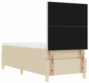 Cama Box com Colchão Creme 80x200 cm Tecido