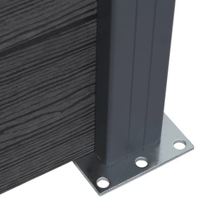 Conjunto de painéis de vedação 353x186 cm WPC cinzento
