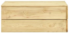 3 pcs conjunto lounge de jardim madeira de pinho impregnada