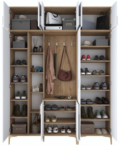 Hall Stand EA128 – Nogueira Branca – 180x240x37,5 cm