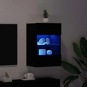 Armário para TV LED vidaXL Preto Carvalho 40x30x60,5cm de Madeira Enge