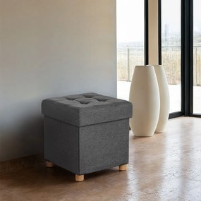 Banco com espaço de arrumação 38 x 38 x 40 cm cinzento escuro