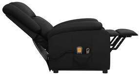Poltrona massagens elevatória couro artificial preto
