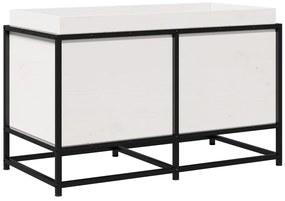 Vaso/floreira de jardim 80x40x50 cm madeira pinho maciça branco